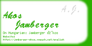 akos jamberger business card